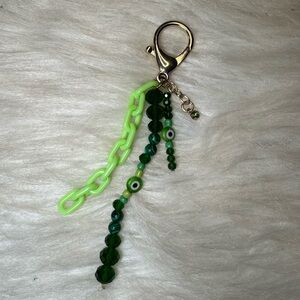Green Beaded Keychain Accessory
